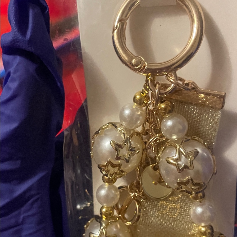 Dior Gold and Pearl Star Charm Keychain Card Holder - Picture 3 of 10